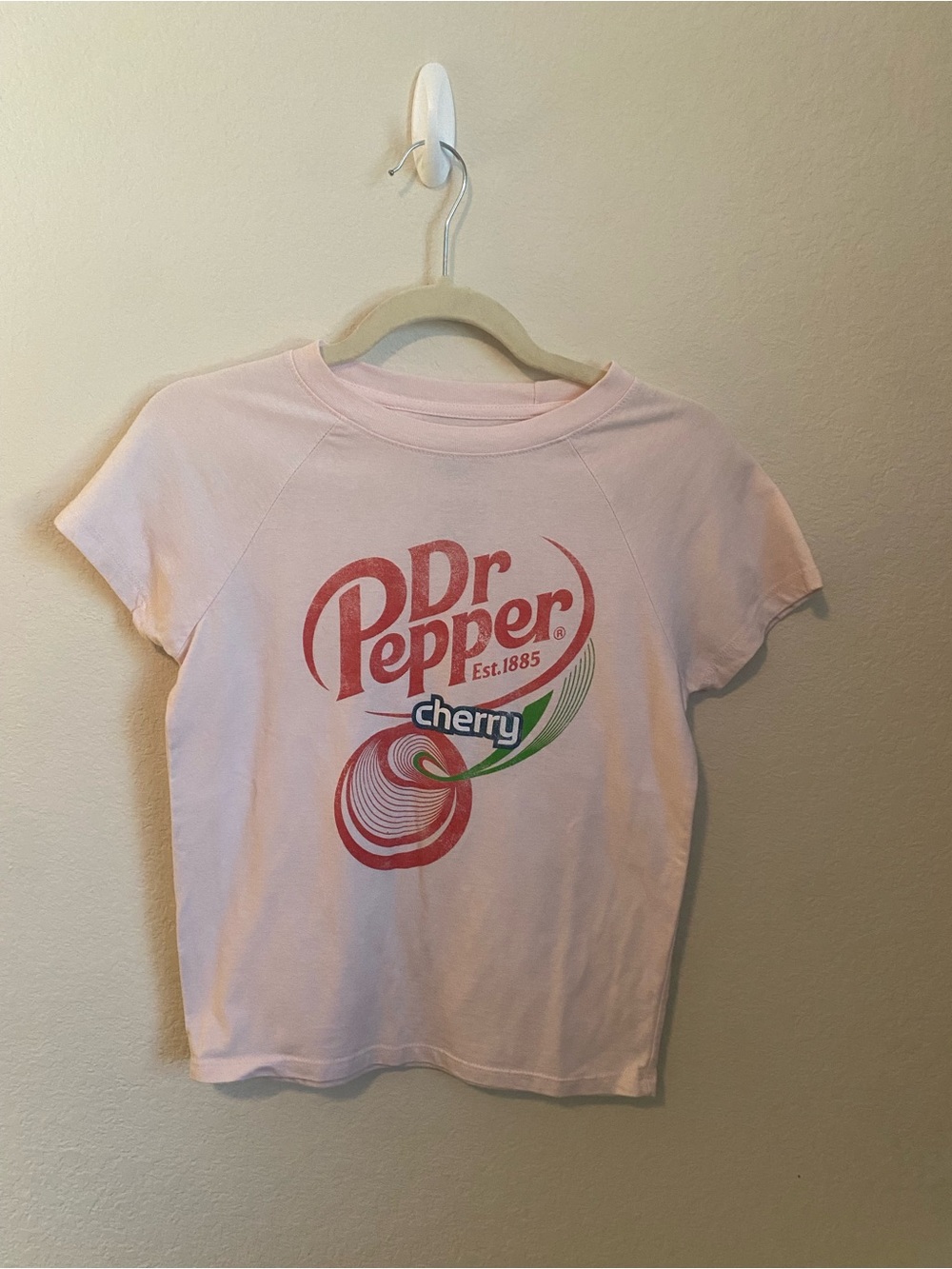 Dr Pepper Cherry Graphic Short Sleeve Tee - Light Pink